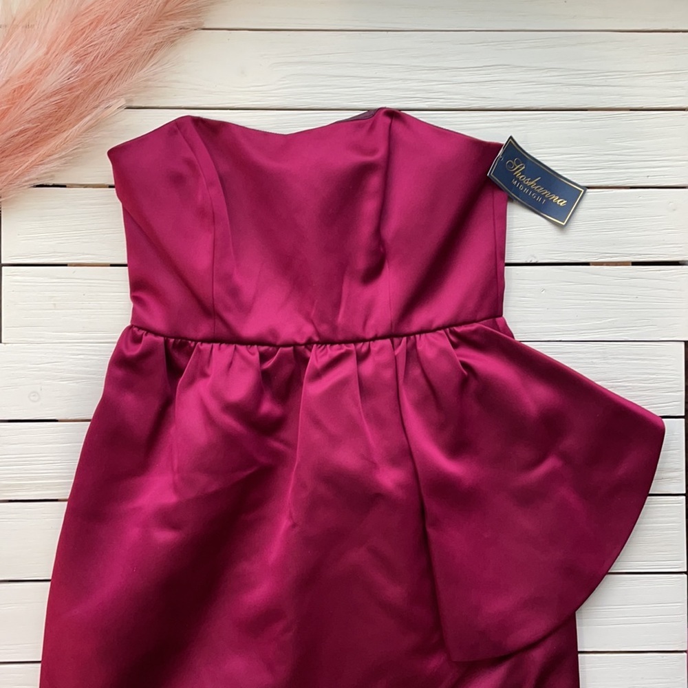 NWT Shoshanna Midnight Strapless Cocktail Dress Raspberry size 4